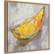 Lemon Wedge Neutral by Jeanette Vertentes 16-in. W x 16-in. H. Canvas Wall Art Print Framed in Natural